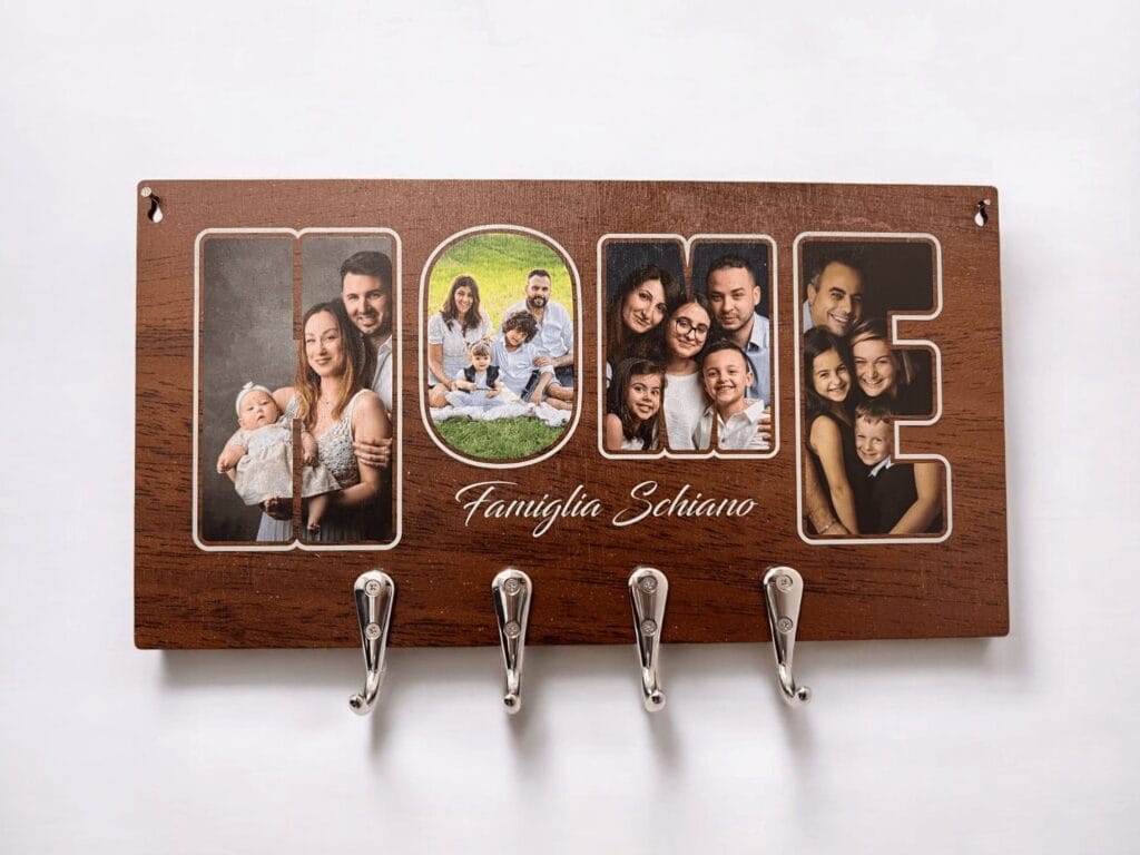 Appendichiavi personalizzati: utilità e design per la tua casa 1 Appendichiavi da parete HOME personalizzato con foto