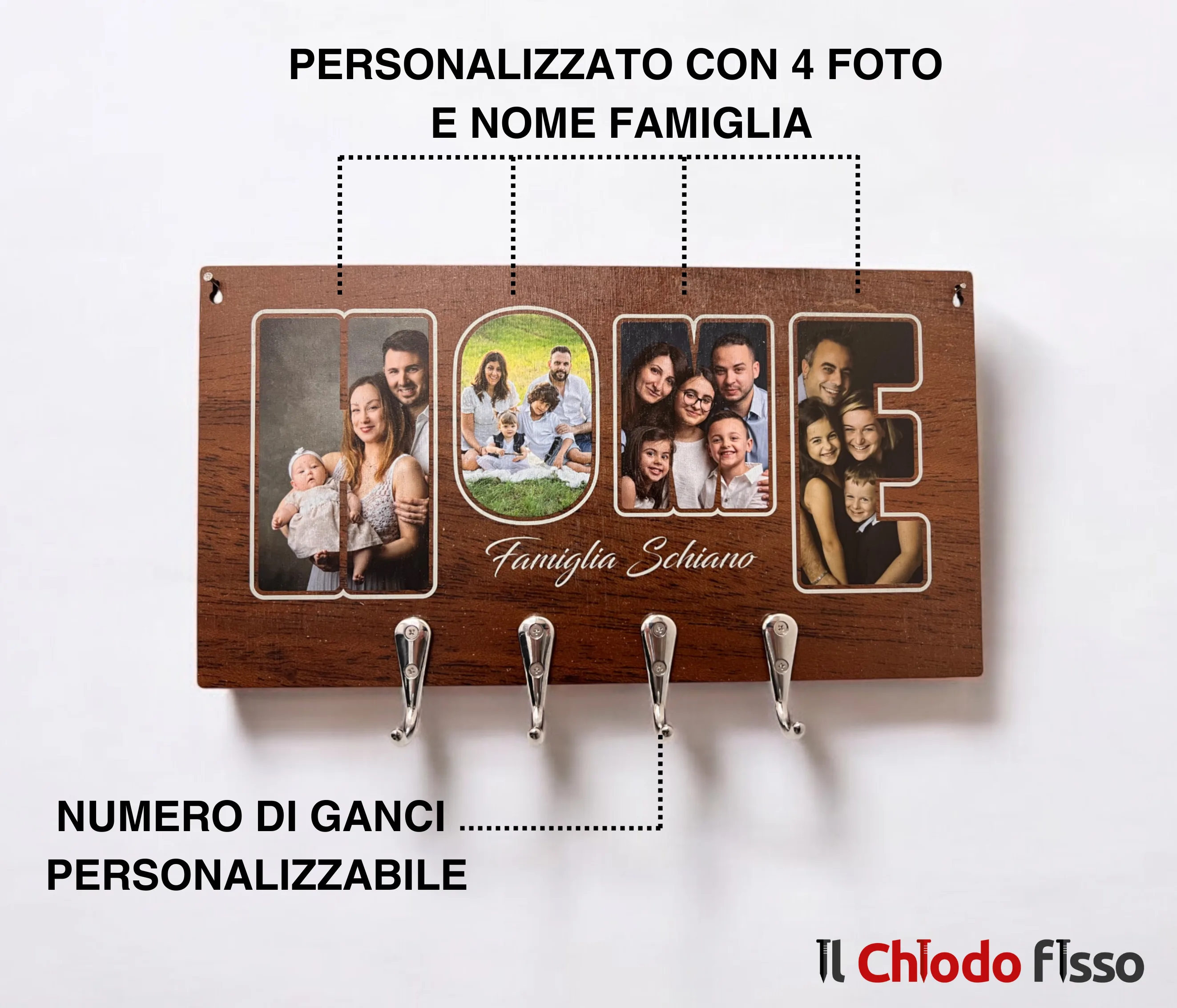 Idea regalo appendi chiavi da muro personalizzabile - Feste - Idee