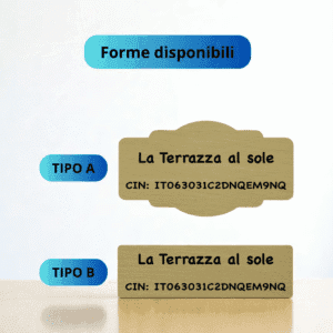 Targhetta personalizzata codice CIN 2 Targhetta personalizzata codice cin