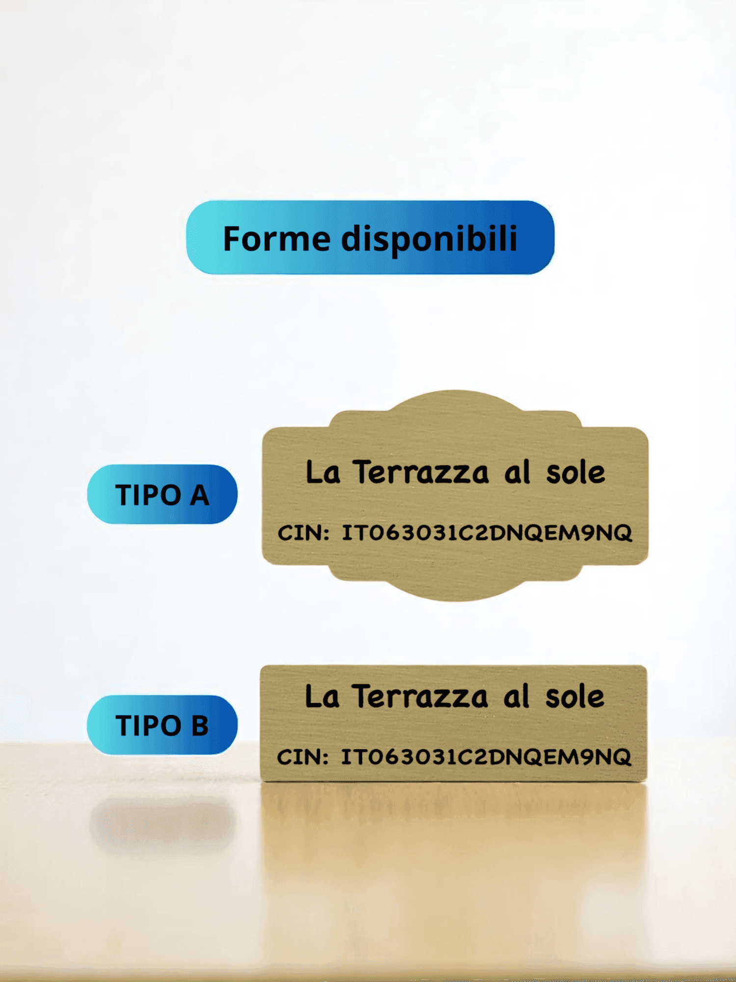 Targhetta CIN tipi disponibili-Photoroom Targhetta personalizzata codice cin