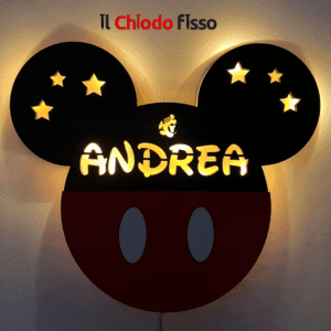 Lampada Topolino personalizzata con nome